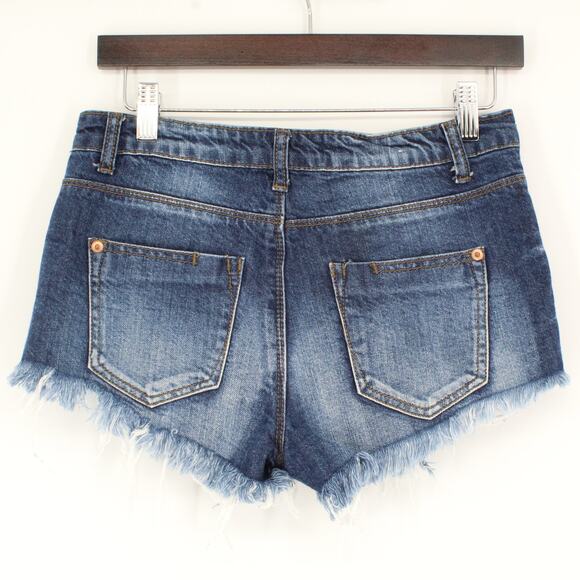 Cotton On Mid Rise Frayed Denim Shorts 4 - Picture 6 of 11